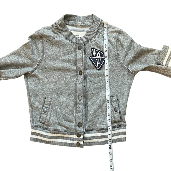 Y2K Abercrombie & Fitch Grey Varsity Bomber Jacket Patchwork Logo Size: Medium - Picture 7 of 7